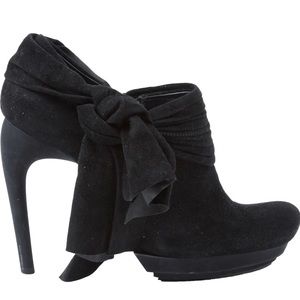 Auth BALENCIAGA Bow Booties Suede EU 39.5
